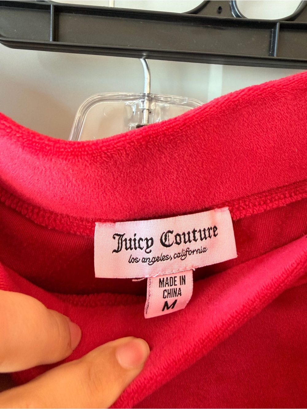 Y2K Juicy Couture Red Velour Track Suit Set - Size Medium Iconic Rhinestone Logo - Picture 8 of 8